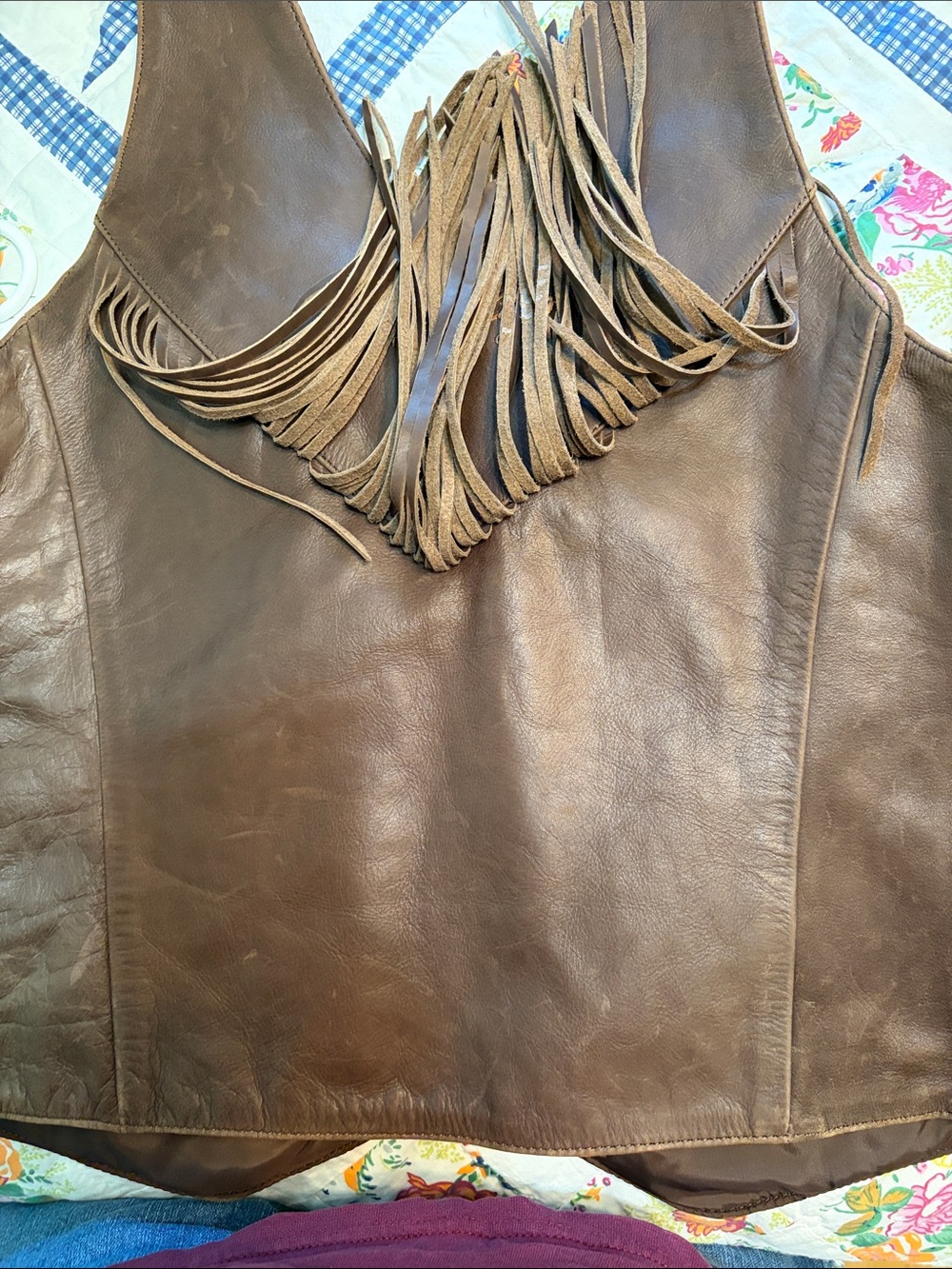 Indian Motorcycle Women’s Leather Fringe Vest. Vintage Brown Colorway. Western S - Picture 14 of 14